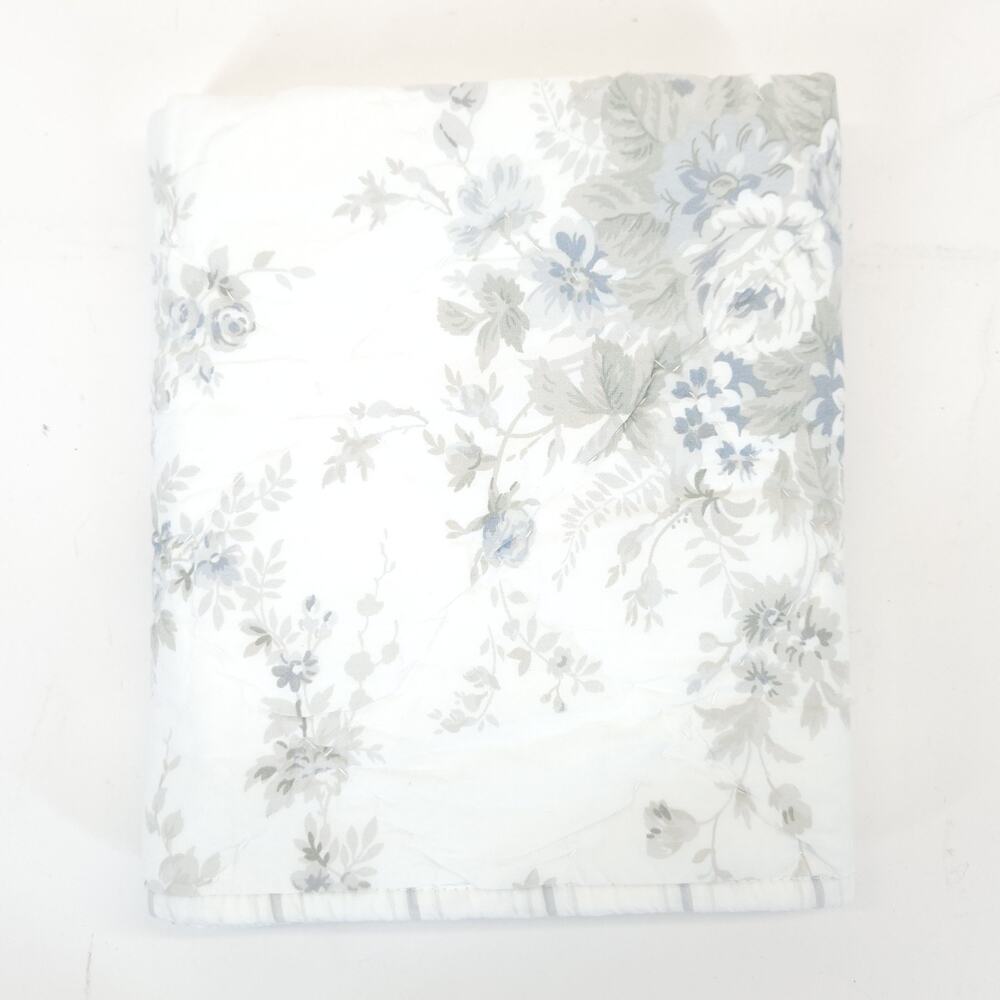 Simply Shabby Chic Standard Quilted Sham Pastel Blue Floral Romantic Cottage